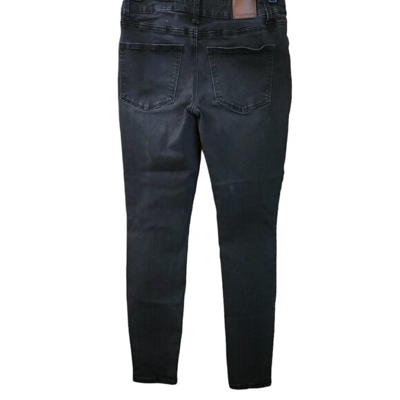 Maurices Distressed Button Fly Skinny Black Denim - Picture 6 of 11